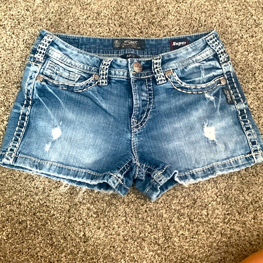 Silver Aiko mid shorts size 28